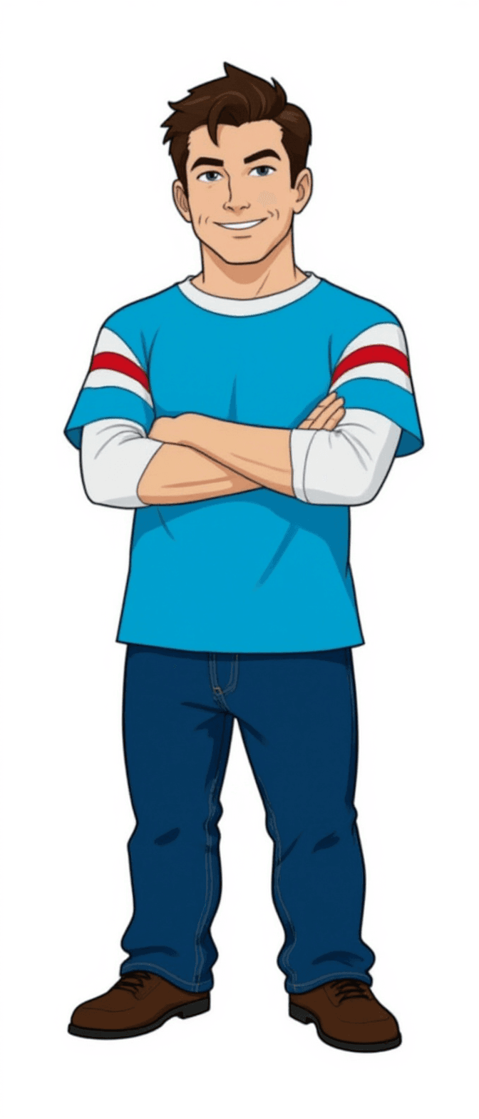 AI generated: Will Stronghold in a DCAU Cartoon Style Standing Full body white background