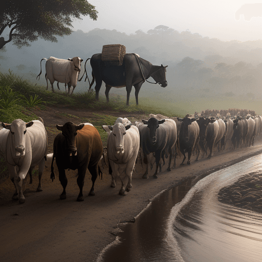 AI generated: Ultra-realistic depiction of the Malabar migration, showcasing people from Travancore moving to the ...
