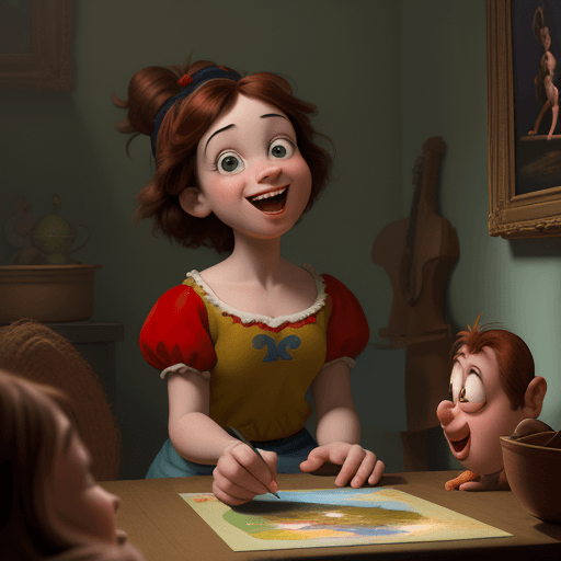 AI generated: A high-detail Pixar-style cartoon character in a joyful and happy scene, set in an environment with ...