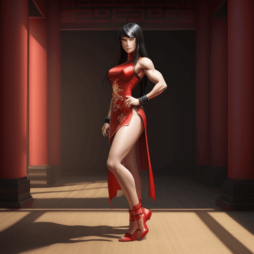 AI generated: Inside an ancient Chinese building,Volumetric fog, shadow,
Fullbody Portrait of a woman in a short r...