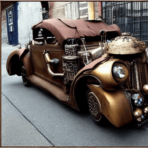 AI generated: Car steampunk style 