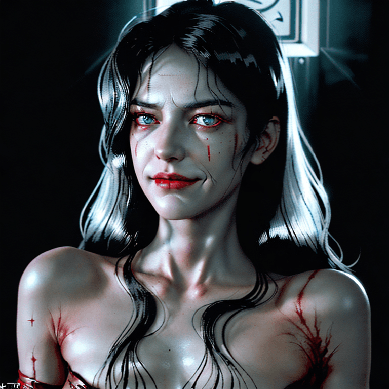 AI generated: an ultra realistic ethereal portrait of a beautiful  female, nightmare on elm street, long silver re...