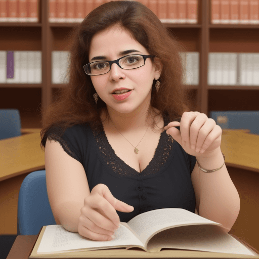 AI generated:  aula de Latim na universidade com uma professora com óculos e loura
