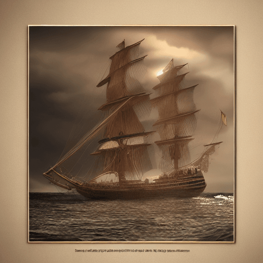 AI generated: Photo of a ultra realistic sailing ship, dramatic light, pale sunrise, cinematic lighting, battered,...