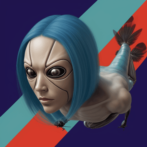 AI generated: fly, half fly, half human, mutant, fly head human