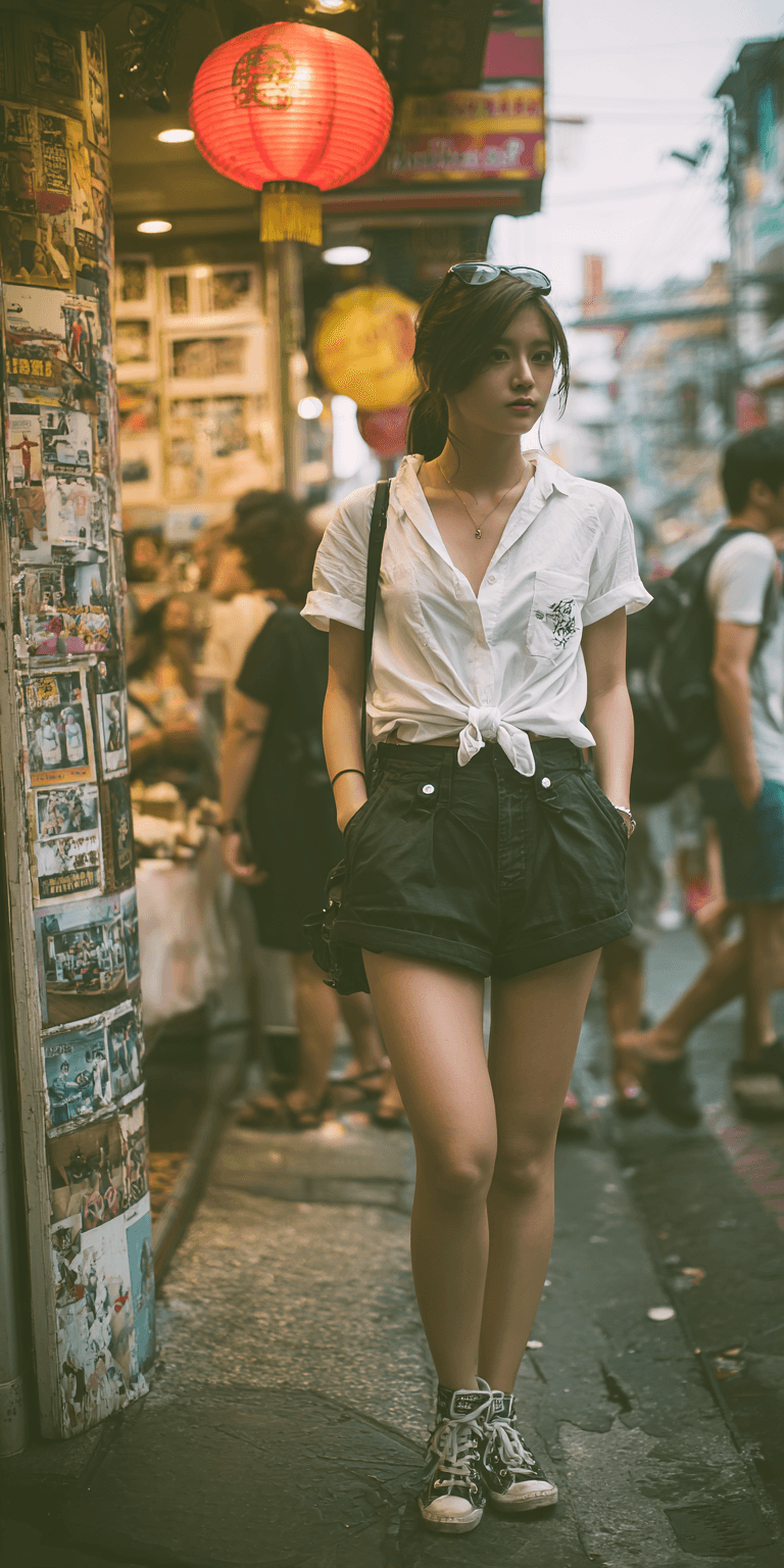 AI generated: Asian woman, mid 20s, shy --no freckles --chaos 75 --ar 1:2 --raw --profile n19tbh9 --stylize 750 --...