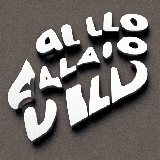 AI generated: "ALLO UA" , 3dmodel, a company logo with the words "ALLO UA" --v 5 --ar 3:2