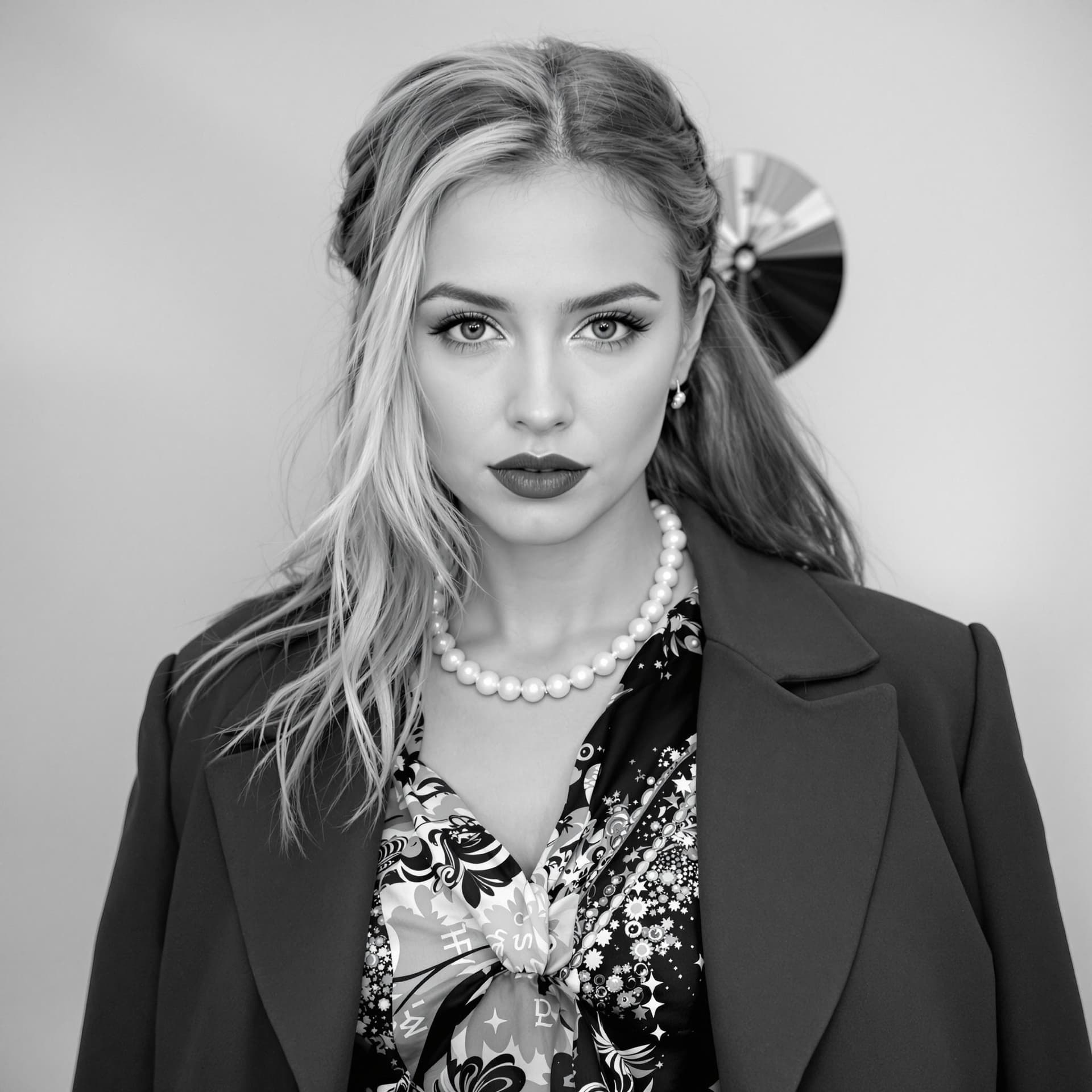 AI generated: photograph of a fashionable woman, Selective Coloring.