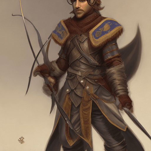 AI generated: dnd 5th edition 
eye patch 
Male Elf bowman 
full body