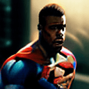 AI generated: Kevin Hart in superman costume, ((Impressive)), ((Unforgettable)), ((Mind-blowing)), ((Vibrant)), ((...