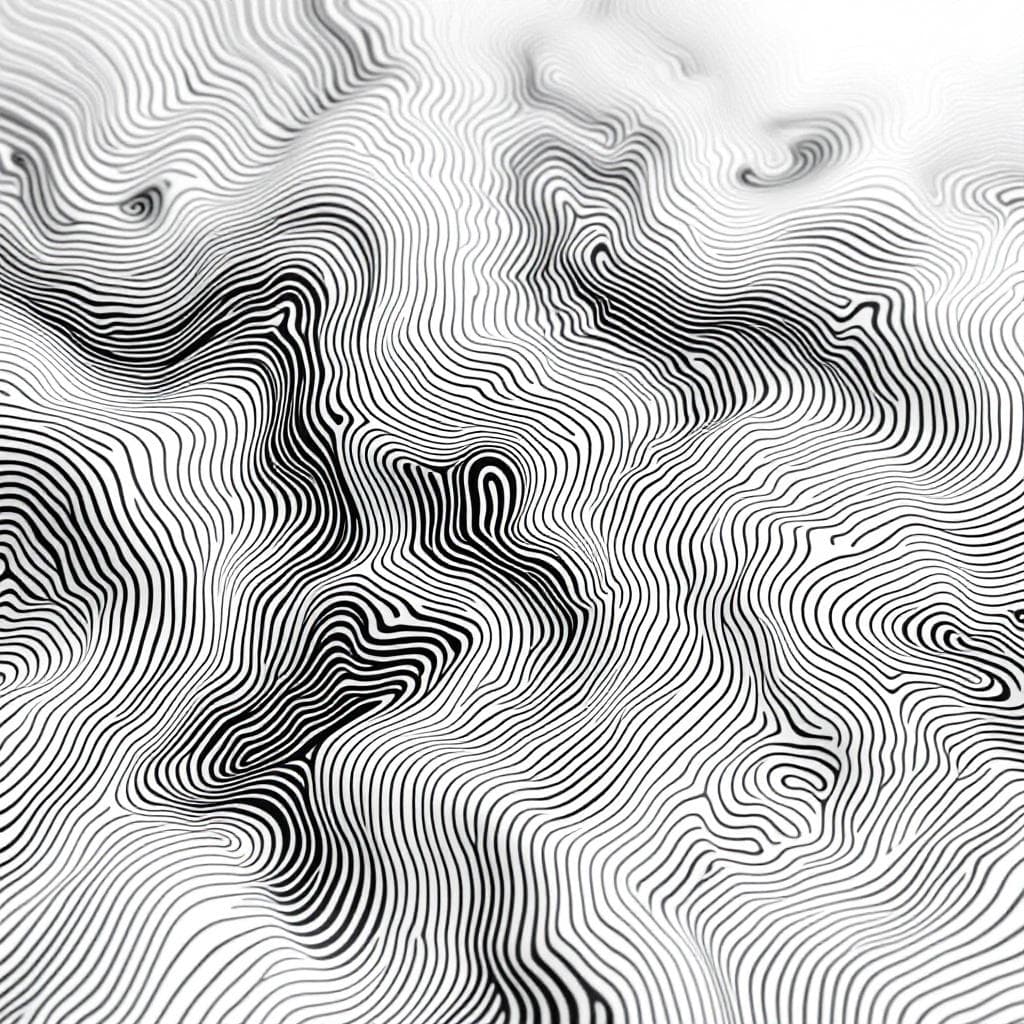 AI generated: squiggly line topographic lines. simple spaced apart not bunched together
