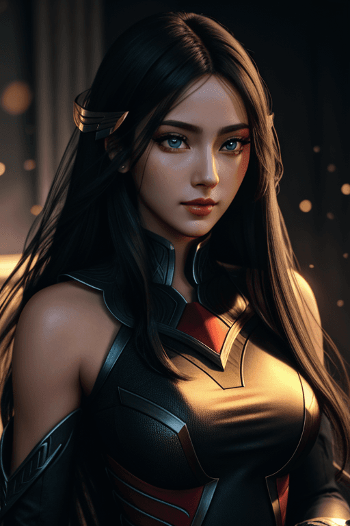 AI generated: . ((Half of the body. The body is up to the hips.)) Slim body. A beautiful face. A beautiful face. R...