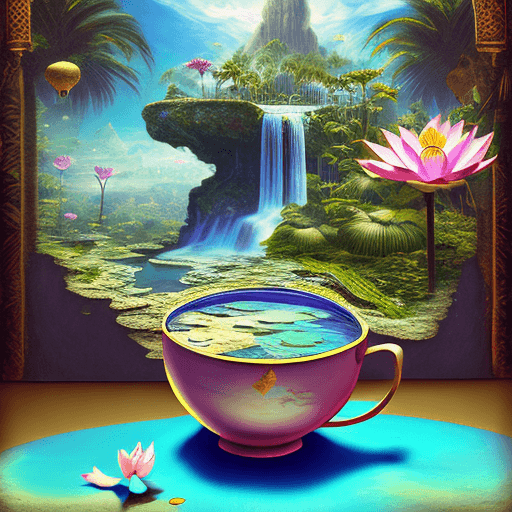 AI generated:  best quality double exposure complex surreal painting on cracked paper , macro microworld  hyperdet...
