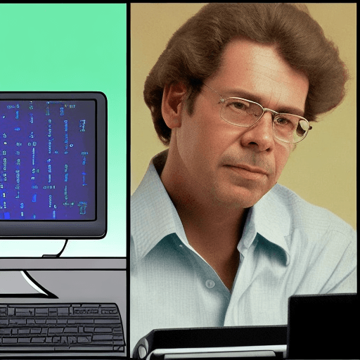AI generated: "A split scene depicting two different eras of computer usage. On the left side, show a user from th...