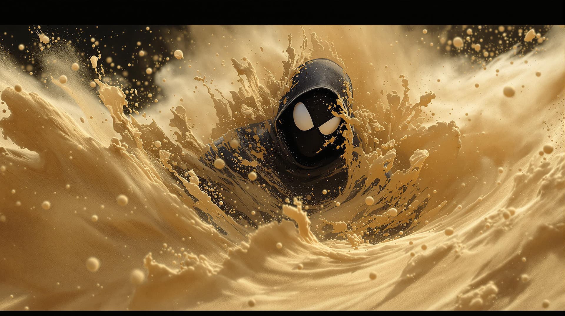 AI generated: Moon Knight dissolving into swirling sand, ultra-realistic, in the style of Marvel Comics, volumetri...