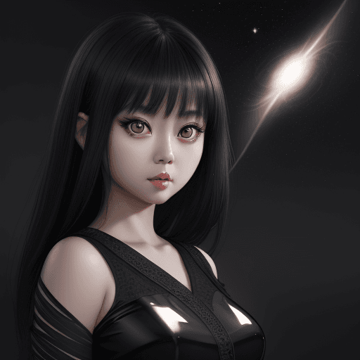 AI generated: an asian girl with big eyes and dark hair, in the style of the stars art group (xing xing), photorea...