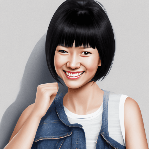 AI generated: Hyper realistic, portrait photo of a girl, white background,, black mid hair cut, 8k, 50mm, f/1. 4, ...
