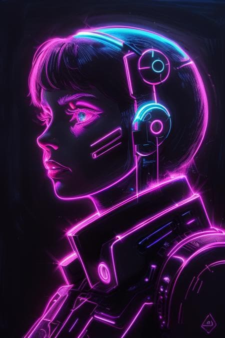 style of neon light drawing 434 - Image 2