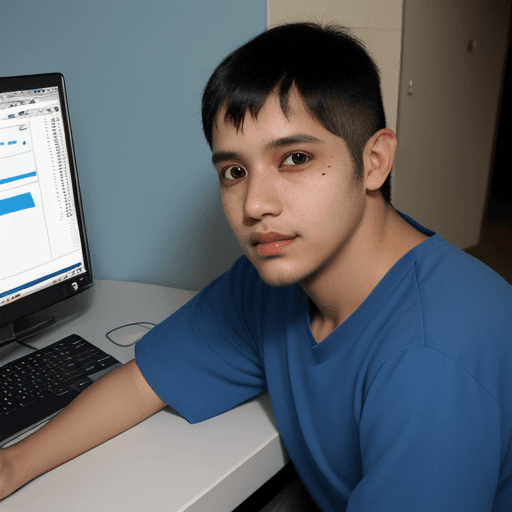 AI generated: Logo, Marlon Triana, Programmer, technical support, blue, orange, computers, servers, ERP, Engineer,...