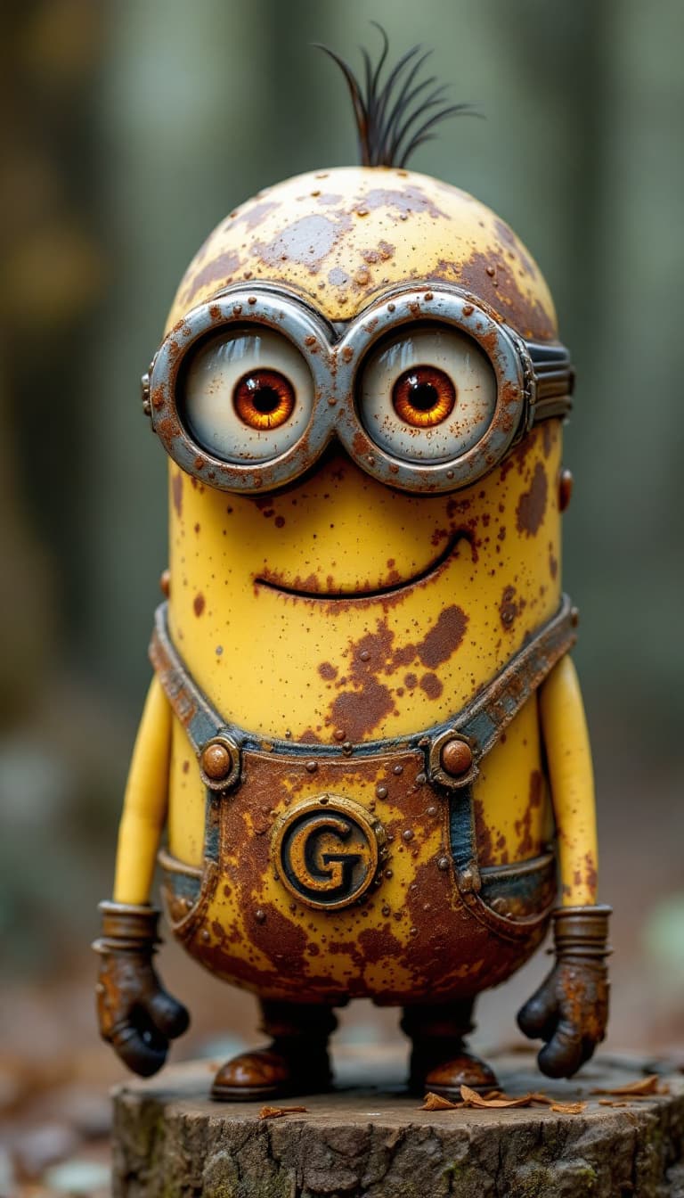 AI generated: a minion made out of Jed-Rst, Rusty, masterpiece, full of details