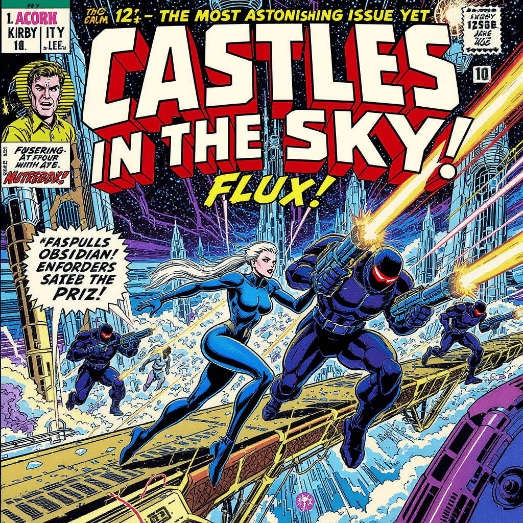 AI generated: "CASTLES IN THE SKY!" – A Classic Kirby & Lee Marvel-Style Comic Cover

"A PULSE-POUNDING Silver A...