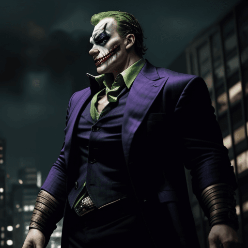 AI generated: imagine Bane, with his strong muscles and towering height, battling the Joker in a manga style. Bane...