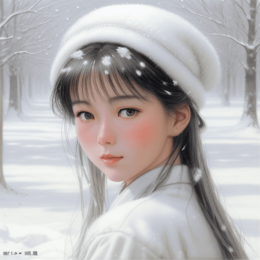 AI generated: close-up photo, in the style of xiaofei yue, snow scenes, steve hanks, white and silver, normcore, c...