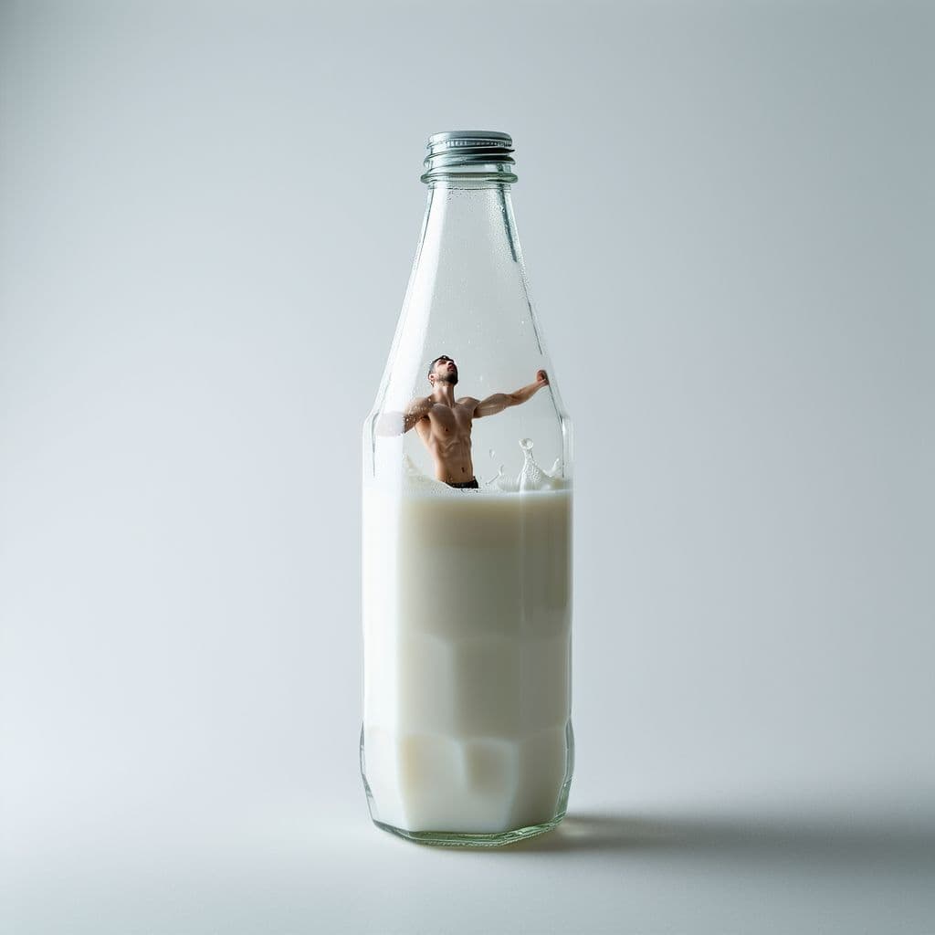AI generated: "An ultra-realistic hexagonal transparent plastic bottle, meticulously detailed with glossy surfaces...