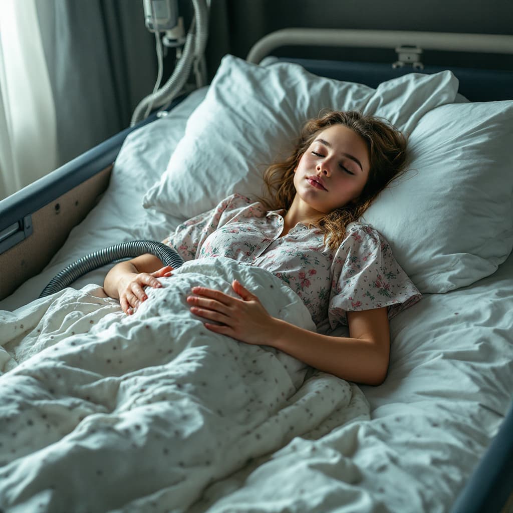 AI generated: Girl in vacuum bed