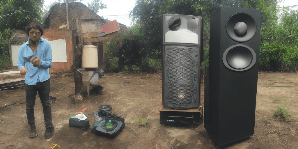 AI generated: loudspeaker tanoy with drop of water