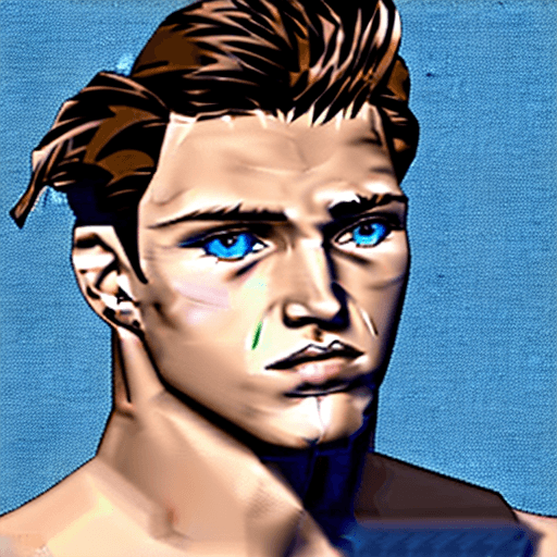 AI generated: he has Color Dark Brown hair and blue eye. he is 185cm and age 25. Skin Color Fair skinned. has a mu...
