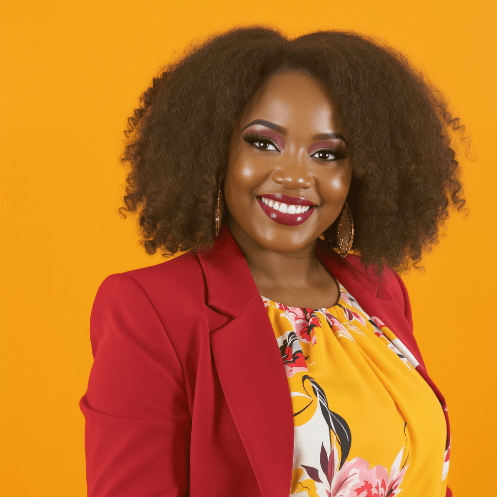 AI generated: I want a picture of an African woman, around 35 years old to help women do business,. She is elegant...