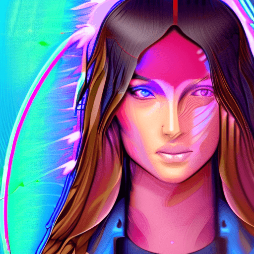AI generated: beautiful,  young woman, cybernetic, cyberpunk, detailed gorgeous face, flowing hair, vaporwave aest...