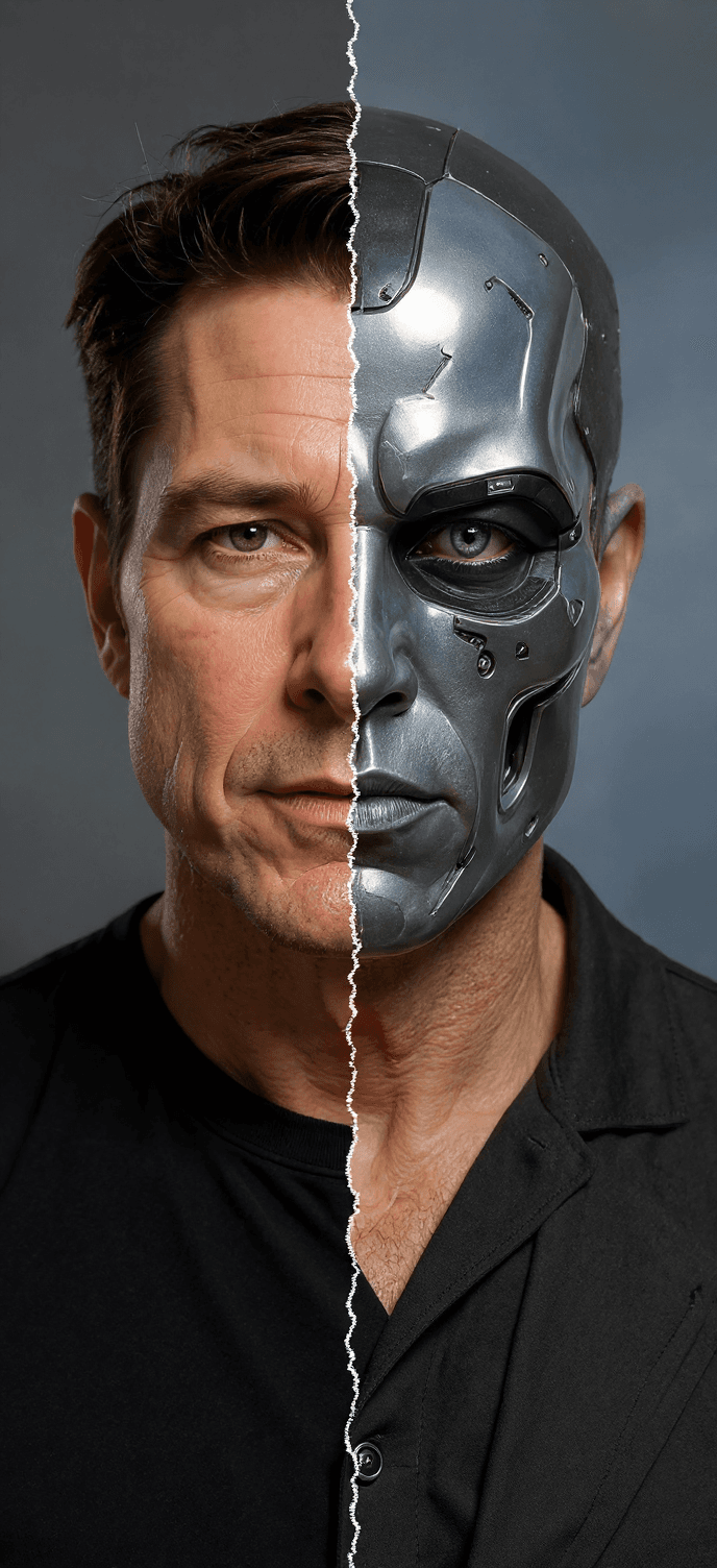 AI generated: 
  "subject": {
    "name": "Tom Cruise",
    "pose": "front-facing close-up",
    "expression":...