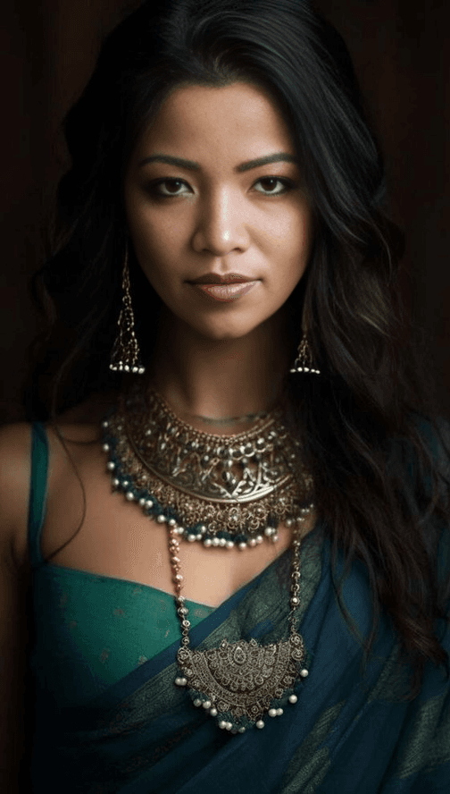 AI generated: Realistic RAW photo of Asian woman with black curly hair and brown (detailed eyes:1.3) in amazing 'c...