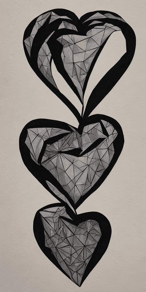 AI generated: origami black heart