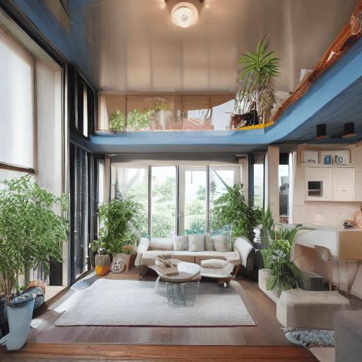 AI generated: High resolution photography interior design, dreamy sunken living room conversation pit, wooden floo...