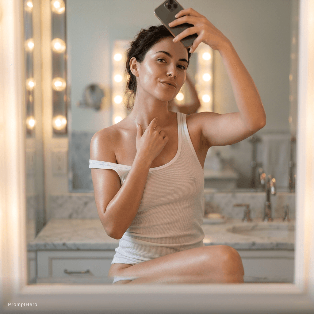AI generated: {
  "meta": { "style": "soft bathroom glow, 8k, ultra-sharp subject, shallow depth of field" },
  "s...