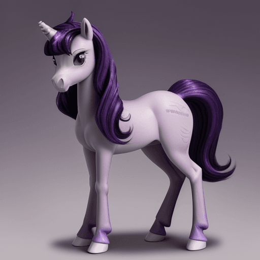 AI generated: Twilight Sparkle is a pony with a small and slender body. She has a coat color that is lavender, whi...
