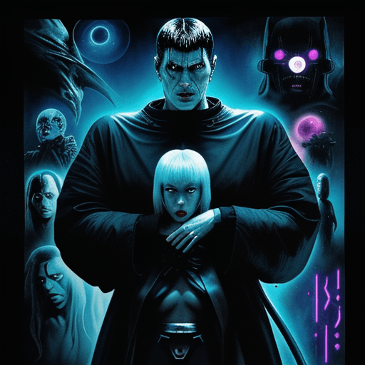 AI generated: frank miller illustration, dark anime, EVIL   FROM OUT OF SPACE, Arcane, bladerunner, NEUROFUNK ART,...