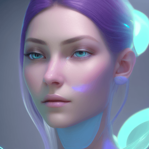 AI generated: ethereal and clean portrait of a female character Unreal Engine 5, pristine face glass-like face ski...