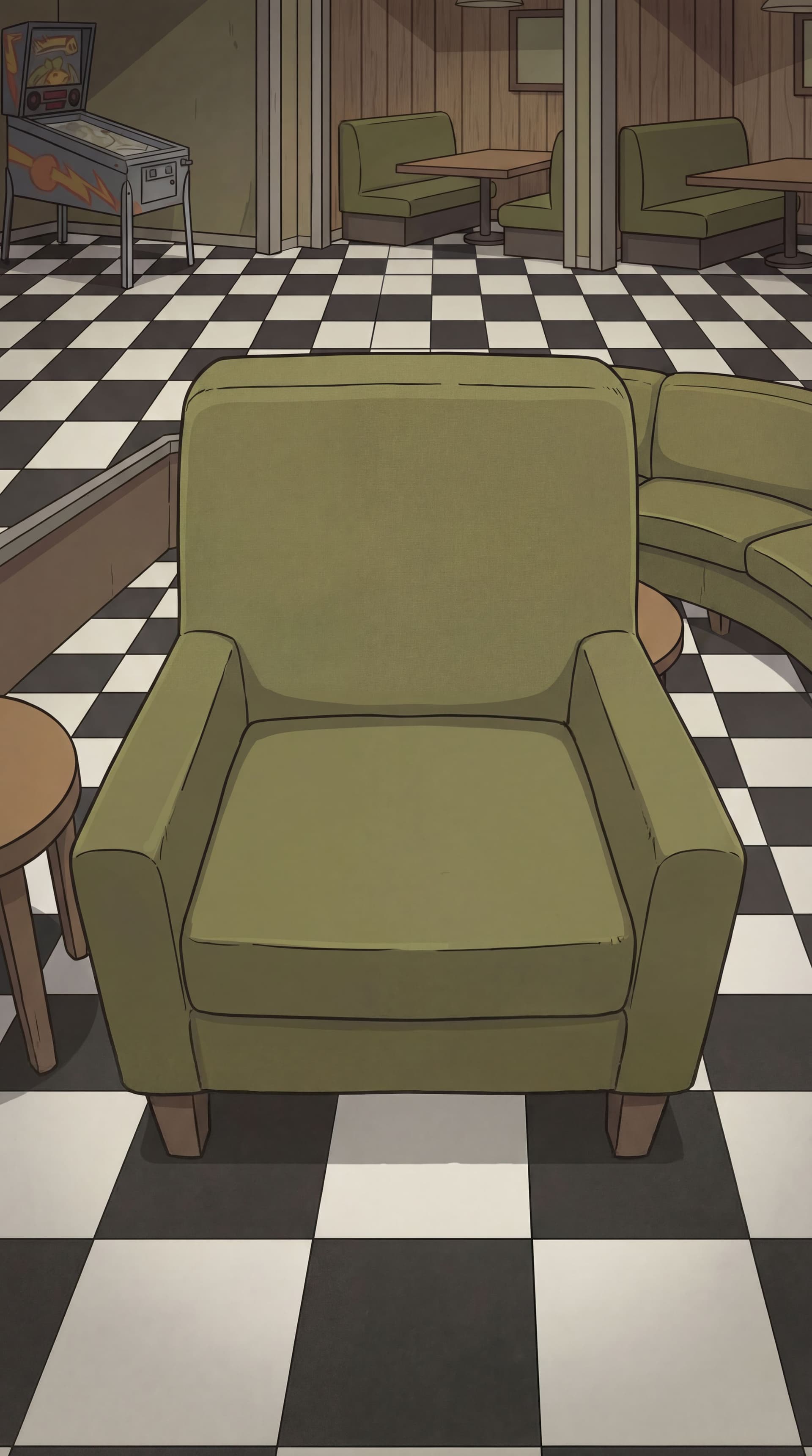 AI generated: first view angle close up to the single sofa chair angle area.