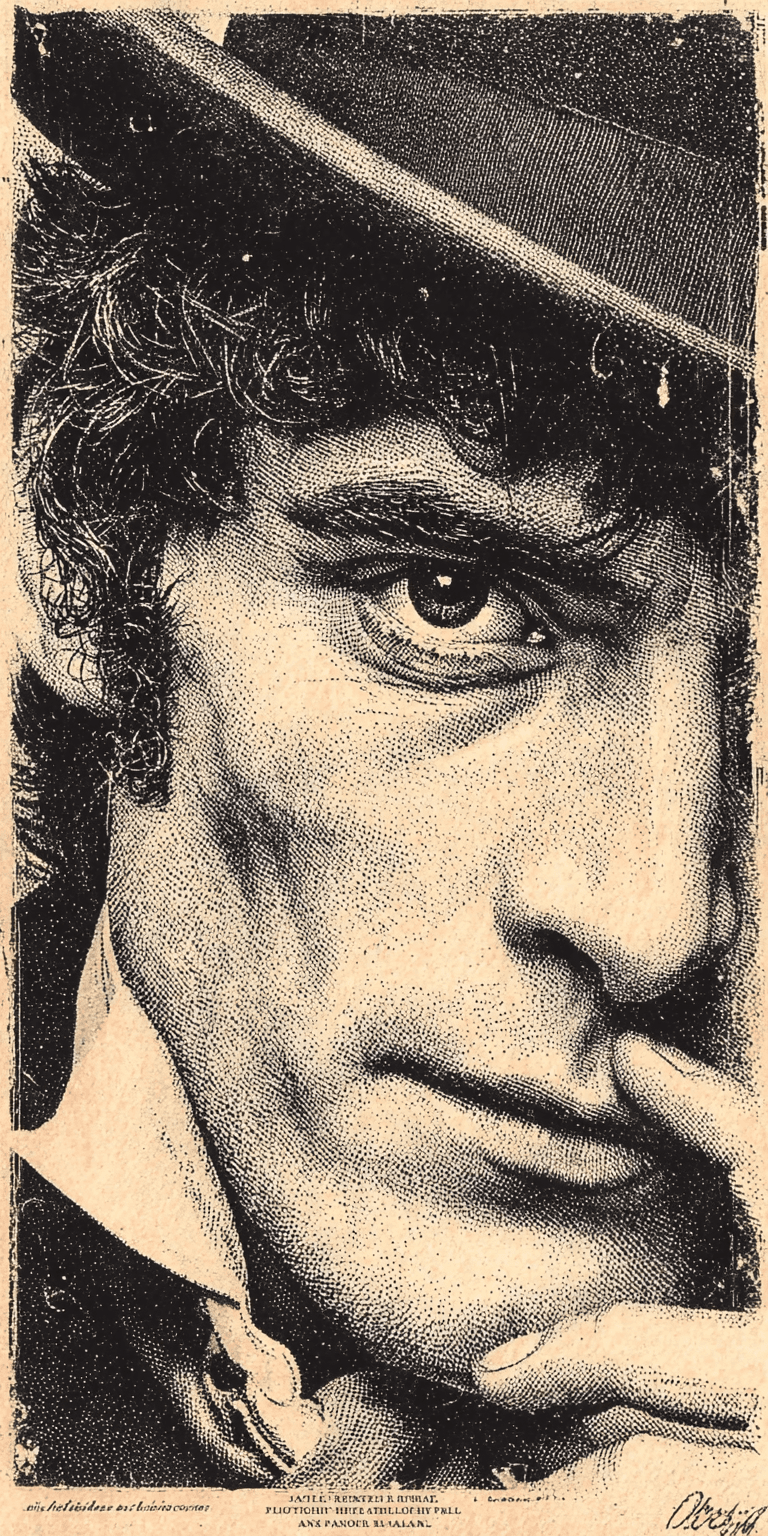 AI generated: vintage distressed poster style with the words "rebel portrayal of an irishman, black ink on beige p...