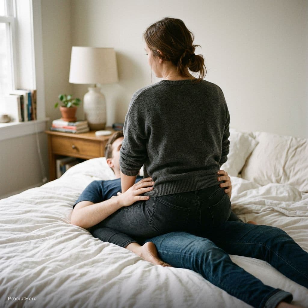 AI generated: Reverse cowgirl 