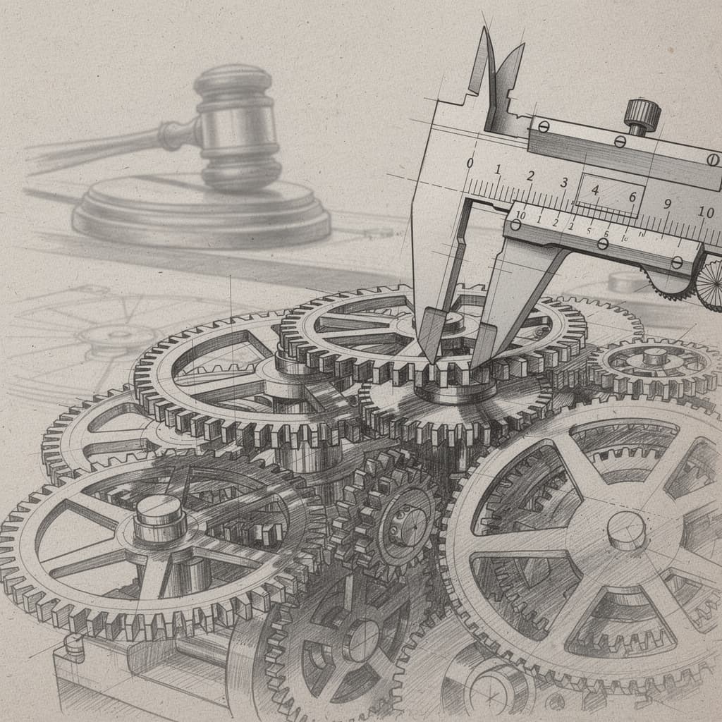 AI generated: SUBJECT: A complex and intricate clockwork mechanism with perfectly aligned gears and cogs, being me...