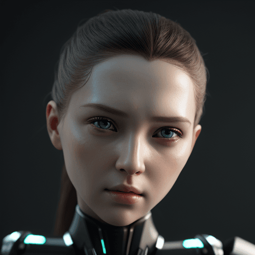 AI generated: Beautiful Android with almost human appearance, hyper-realistic, shallow depth of field,