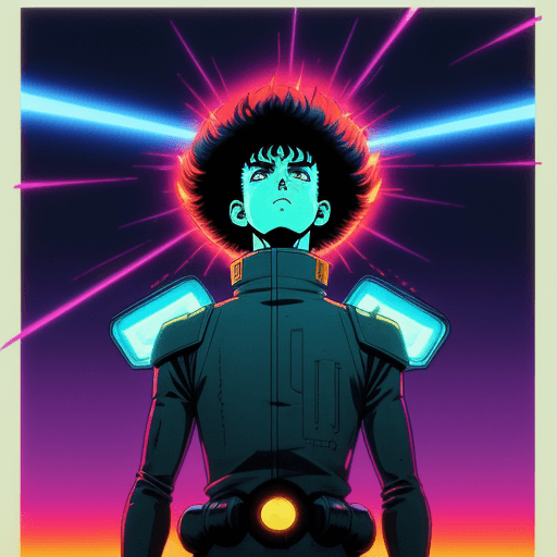 AI generated: 80's sci fi anime, Very aesthetic, akira style brush, high saturation, flares and spills.