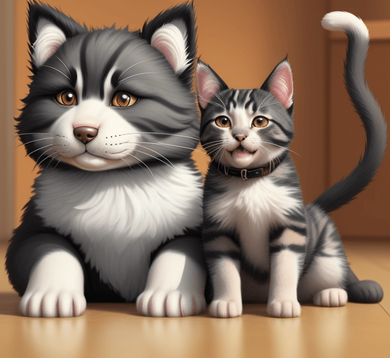 AI generated: big dog love litlle cat