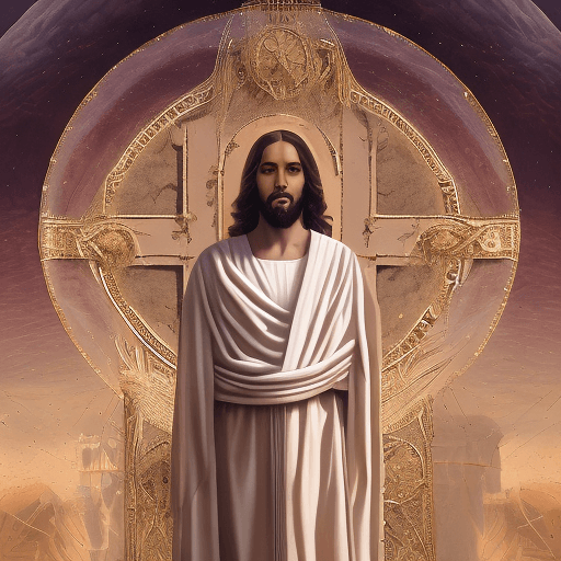 AI generated: Jesus Christ on cross as mentioned in the Bible bioluminescent intricate artwork. octane render tren...