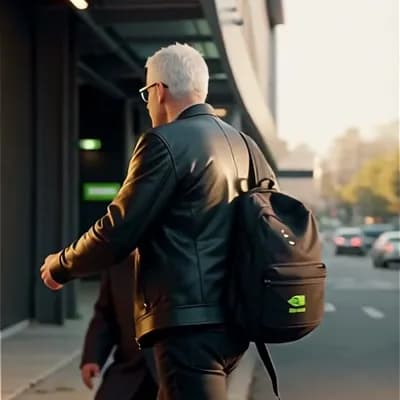 AI generated video: NVIDIA CEO Jensen Huang, with his white hair, was passing by when he spotted North Korean leader Kim...